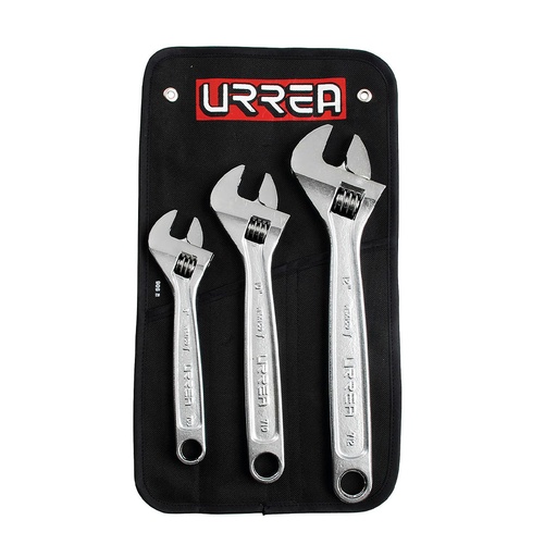 [HC64387] URREA JGO 3 LLAVES AJUSTABLES 795 CROMADAS