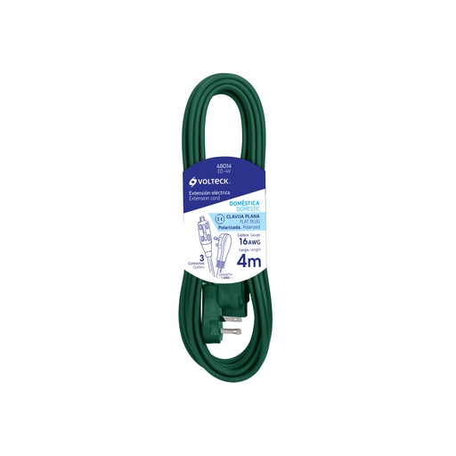 [HC61393] VOLTECH EXTENSION ED-4V 4M VOLTECH ELECTRICA DOMESTICA VERDE