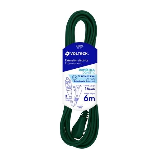 [HC61396] VOLTECH EXTENSION ED-6V 6M VOLTECH ELECTRICA DOMESTICA VERDE
