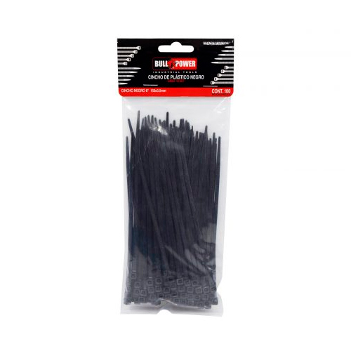 [HC91251] BULL POWER CINCHO-COLLARIN    100PZ NEGRO 3.5X150MM