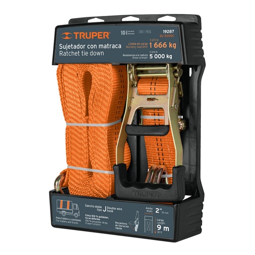 [HC61506] TRUPER SUJETADOR SU-5000C 2"X9MC/MATRACA Y ESLINGA