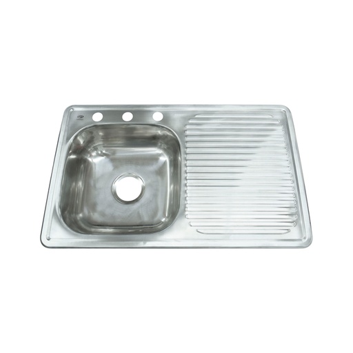 [ANBT1020] ANBEC TARJA 1PILA 1ESC DER    78X48CM X6" 8" INOX C/HERRAJE