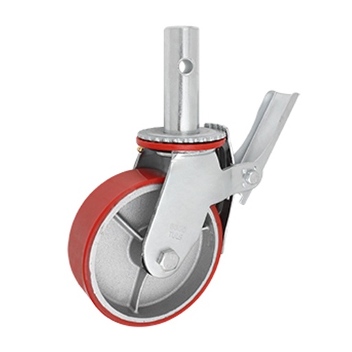 [HC99400] RODAJA GIRATORIA DE FIERRO    6" DE PU P/ANDAMIO CON FRENO