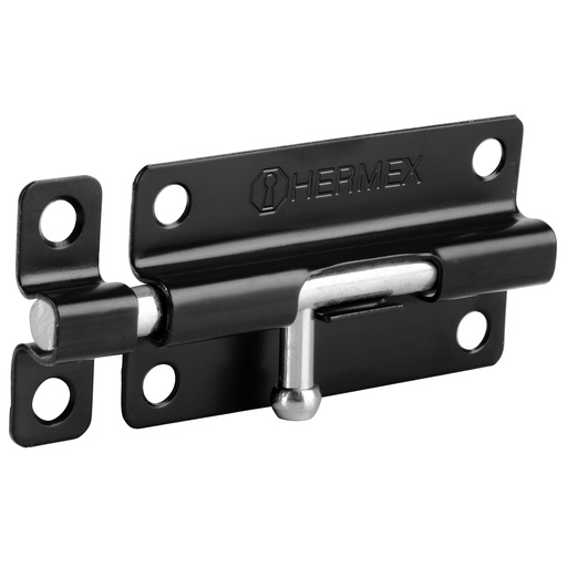 [HC21178] HERMEX PASADOR DE BARRIL 4"   NEGRO AC P/PUERTA PAS-46