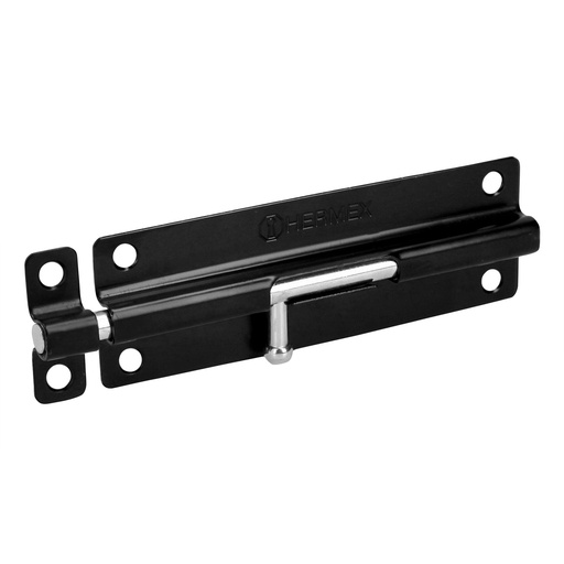 [HC21180] HERMEX PASADOR DE BARRIL 6"   NEGRO AC P/PUERTA PAS-66