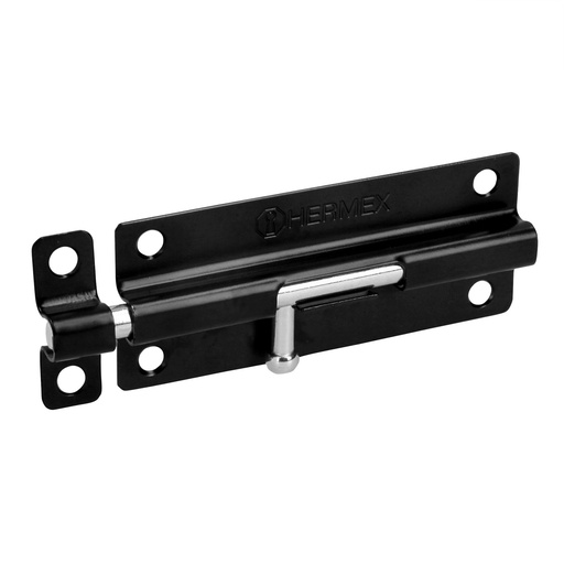 [HC21179] HERMEX PASADOR DE BARRIL 5"   NEGRO AC P/PUERTA PAS-56