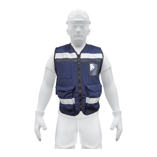 [HC103692] TRUPER CHALECO CHS-900AM BRIGADISTA AZUL C/REFLEJANTE