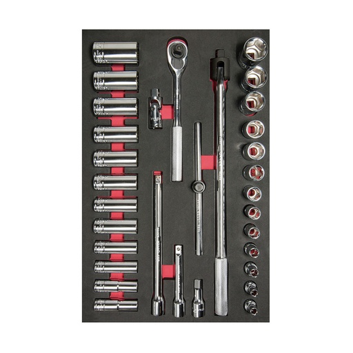 [HC27267] URREA JGO DADOS Y ACC CH310 32PZ CORT Y LARG CUADRO 1/2"