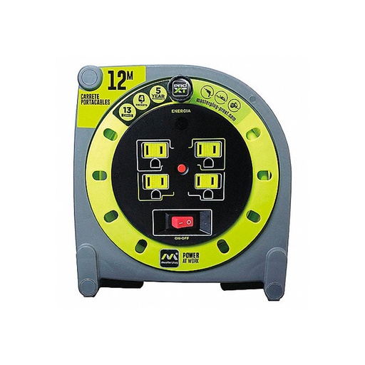 [HC93971] MASTERPLUG EXT CARRETE PLAS 12MTS C/MULTI