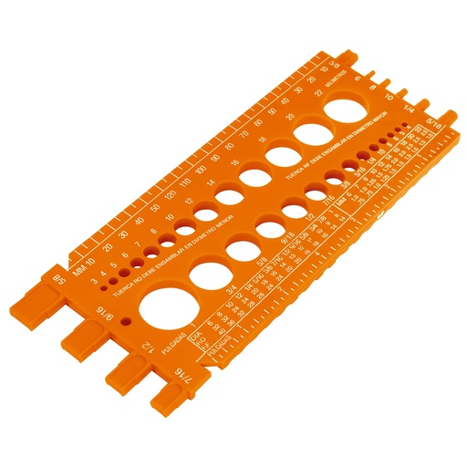 [HC21233] TRUPER REGLETA CALIBRADOR DE  TUERCAS Y TORNILLOS 22CM