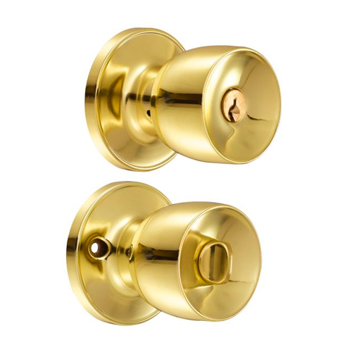 [HC110232] LOCK CERRADURA POMO RECAMARA  LATON BRILL COPA 23PO