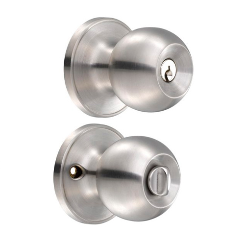 [HC110234] LOCK CERRADURA POMO RECAMARA  AC INOX BOLA 10PO