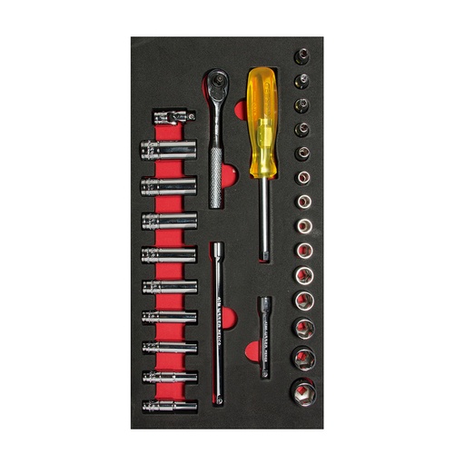 [HC96484] URREA JGO DADOS Y ACC CH103 28PZ CUADRO DE 1/4 MM