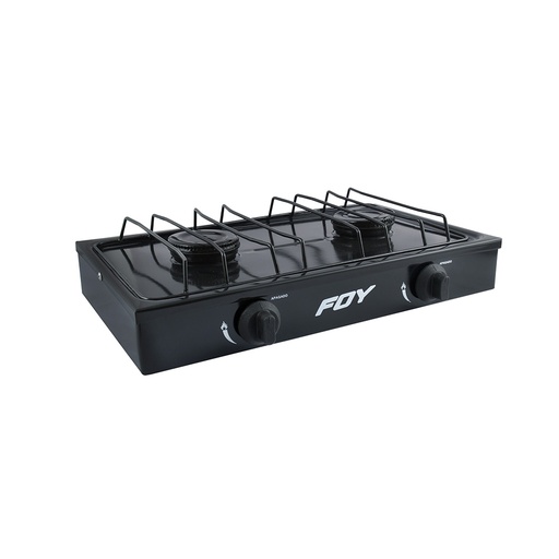 [HC96474] FOY ESTUFA GAS 144712 2 QUEMADORES NEGRA