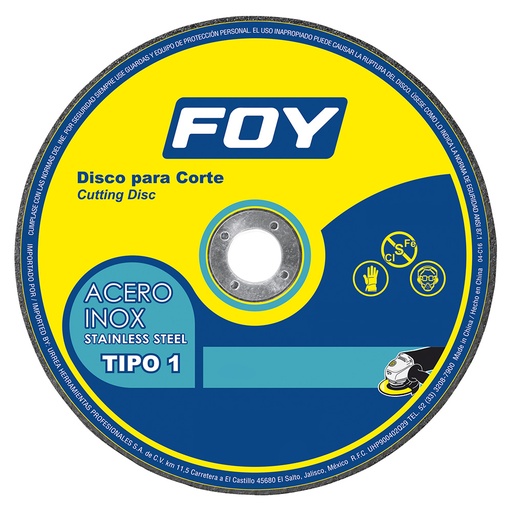 [HC96475] FOY DISCO ABRAS 143520 4-1/2X1.6MM T-1  A INOX