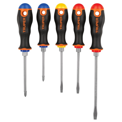 [HC96392] TRUPER JGO DESARMADORES DTJ-5B MGO COMFORT GRIP