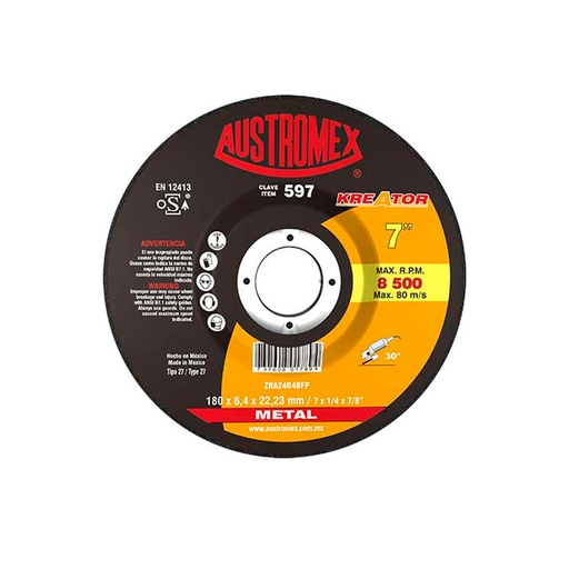 [HC100128] AUSTROMEX DISCO DESBASTE METAL T27 597 7X1/4X7/8