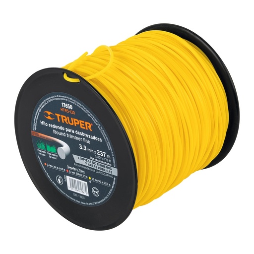 [HC21020] TRUPER HILO P/DESBROZADORA    3.3MMX237MT AMARILLO REDONDO