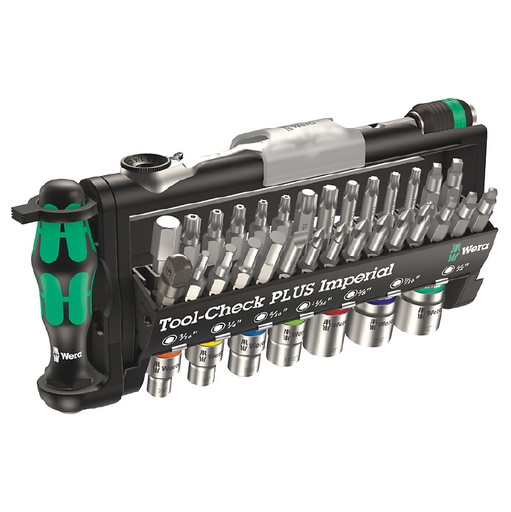 [HC112477] WERA JGO MATRACA Y PTAS 1/4"  TOOL-CHECK PLUS IMP 39 PZAS