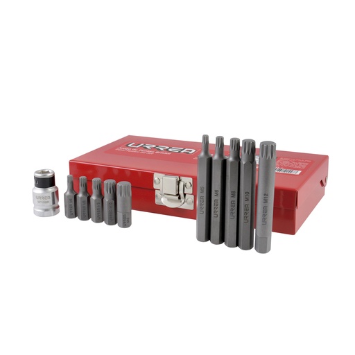 [HC102411] URREA JGO PUNTAS TORX 11PZ    3/8" C/ADAPTADOR CJ MET J6011