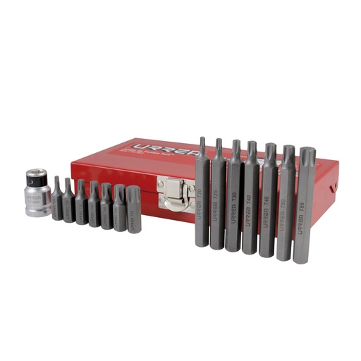[HC102414] URREA JGO PUNTAS TORX 15PZ    1/2" C/ADAPTADOR J2315