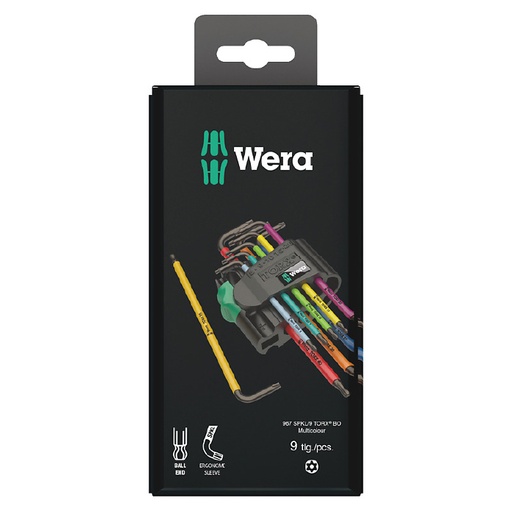 [HC112489] WERA JGO LLAVES ALLEN 967/9 9PZ TORX BO MULTICOLOR BL