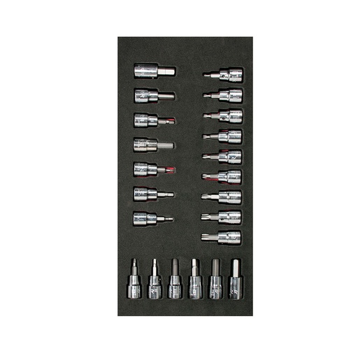 [HC97204] URREA DADO CH108 22PZ  CUADRO3/8" C/PUNTA HEXAGONAL