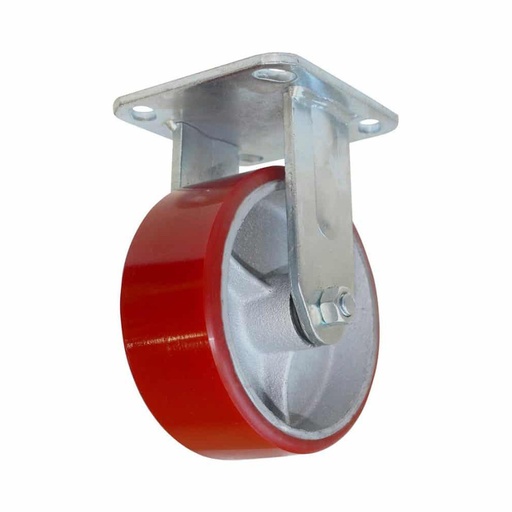 [HC100362] RODAJA FIJA DE FIERRO 3" C/PU ROJO
