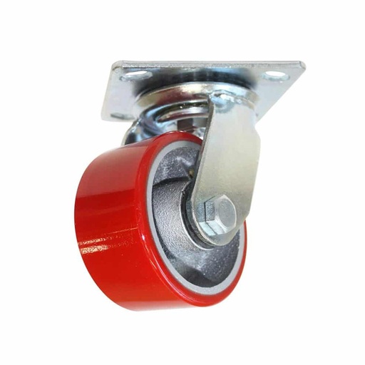 [HC100363] RODAJA GIRATORIA FIERRO 3"    C/PU ROJO