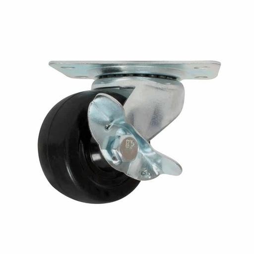 [HC96009] RODAJA GIRATORIA DE HULE 3"   CON FRENO