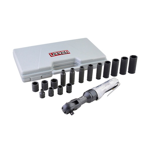 [HC52876] URREA JGO MATRACA UP886KM 3/8" NEUMATICO 17PZ METRICO