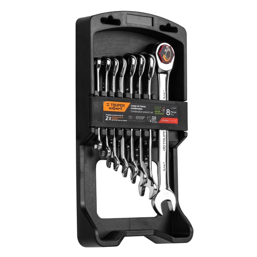 [HC98887] TRUPER LLAVE COMB JC-8XP STD 8PZPULIDAS C/ MATRACA
