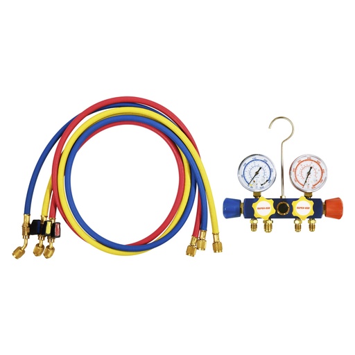 [HC98937] SUPER EGO JGO MANOMETRO4 VIAS+3 MANGPRO 5/16 SAE