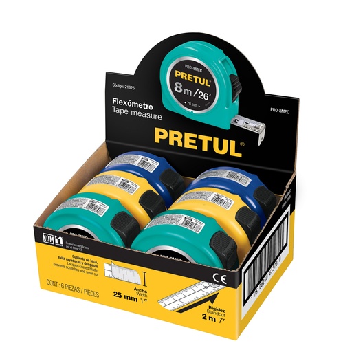 [HC108654] PRETUL FLEXOMETRO PRO-8MEC 8M 1"