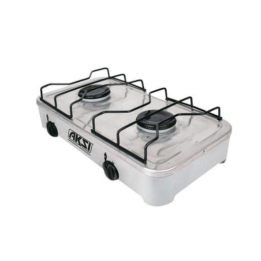 [HC102895] AKSI ESTUFA DE MESA 116012 2QUEMADORES A INOX