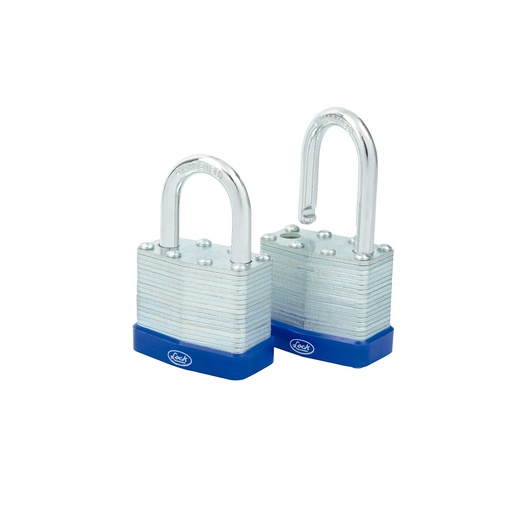[H010070] LOCK CANDADO LAMINADO 2PZ     40MM CORTO LLAVE STD 16CA