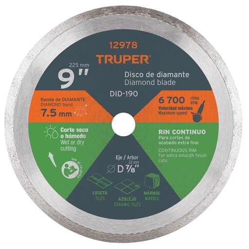 [HC13654] TRUPER DISCO DIAMANTE RIN CONTINUO 9