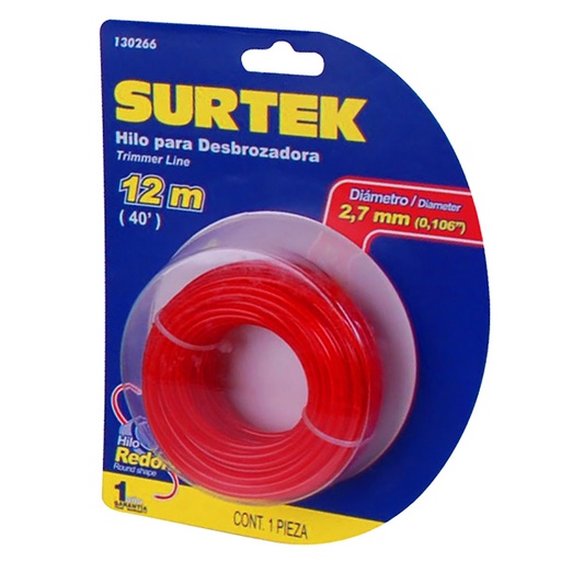 [HC11674] SURTEK HILO P/DESBROZADORA    2.7MMX12MT REDONDO BLISTER