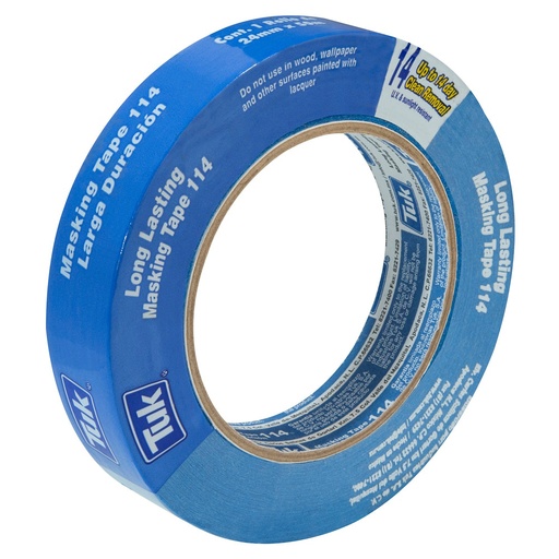 [HC107021] TUK MASKING TAPE 114 AZUL     25MMX50M LARGA DURAC