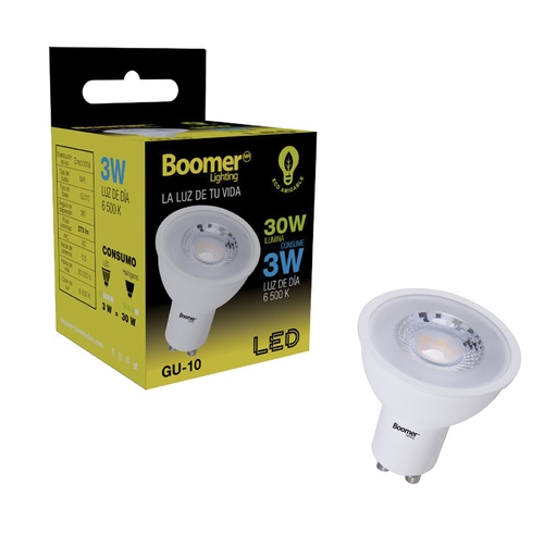 [HC106344] BOOMER FOCO LED 3W 6500K      MR16 LUZ FRIA