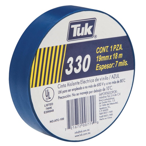 [HC107017] TUK CINTA AISLANTE AZUL       3/4"X18M 330