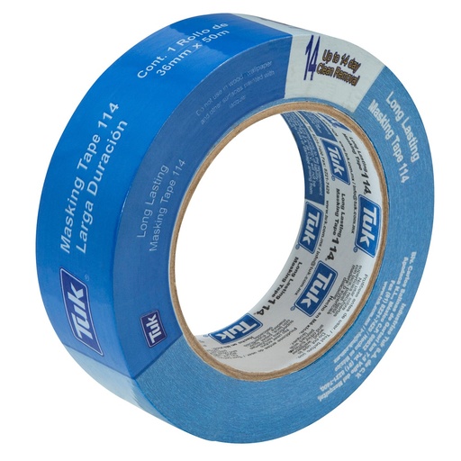 [HC107022] TUK MASKING TAPE 114 AZUL     38MMX50M LARGA DURAC