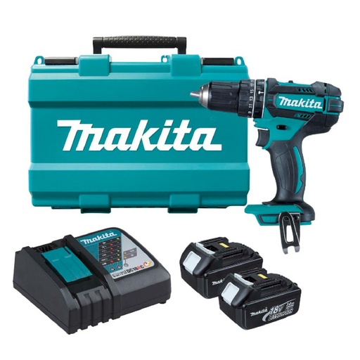 [HC106610] MAKITA ROTOMARTILLO ATOR 1/2" 18V 3.0AH DHP482RFE CARG/2BAT