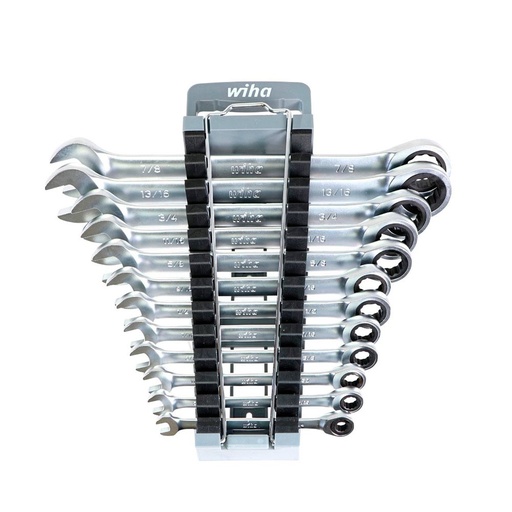 [HC119722] WIHA JGO LLAVES MIXTAS C/MATRACA 1/4" A 7/8" 12PZAS 30394