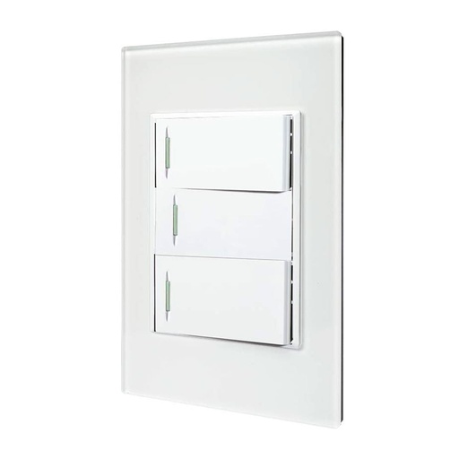 [HC111294] PLACA 3 APAGADORES SENCILLO   CRISTAL BCO. SICILIA-TIFFANY