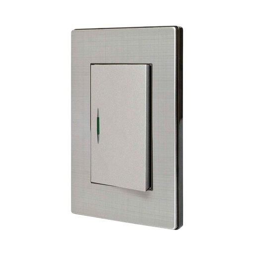 [HC111270] PLACA 1 APAGADOR SENCILLO A.  INOX. MILAN-MAYORCA