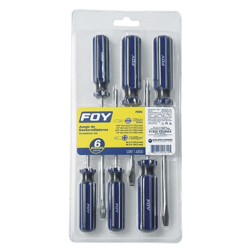 [HC18046] FOY JGO 6 DESTORNILLADORES MANGO PVC
