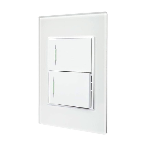 [HC111293] PLACA 2 APAGADORES SENCILLO   CRISTAL BCO. SICILIA-TIFFANY