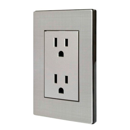 [HC111274] PLACA 2 CONTACTOS ATERRIZADOS A. INOX. MILAN-MAYORCA