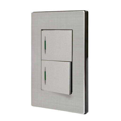 [HC111271] PLACA 2 APAGADORES SENCILLO   A. INOX. MILAN-MAYORCA
